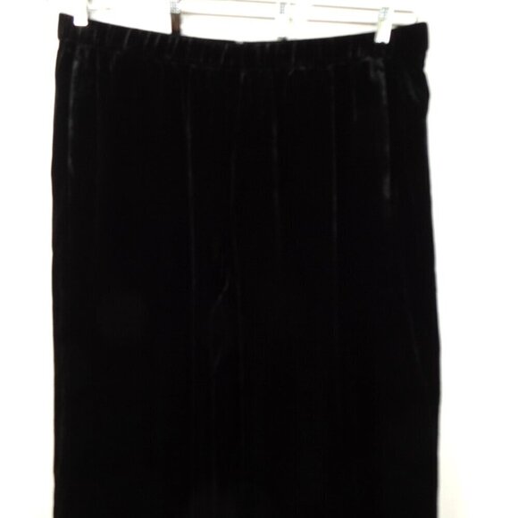 Eileen Fisher Velvet Ankle Pants Women's Plus Size 2X Black Wide Leg Silk Blend - Picture 2 of 9